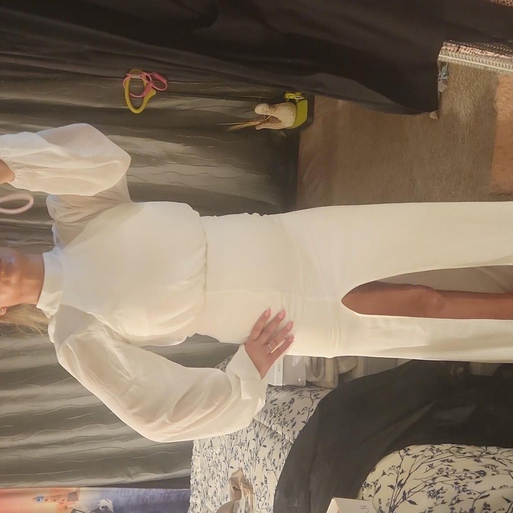 Lulus white wedding/prom dress medium